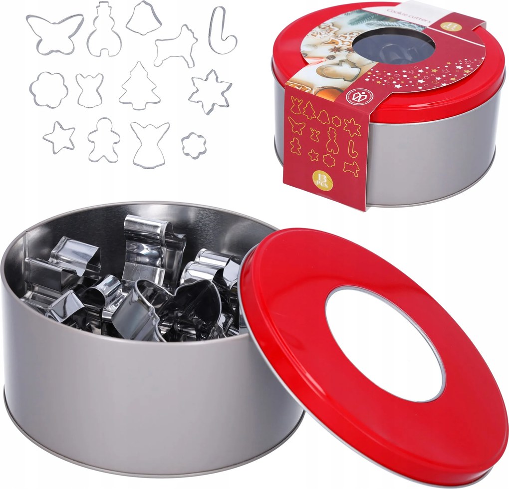 Mézeskalács Formák ember karácsonyfa szett fém torta dobozban