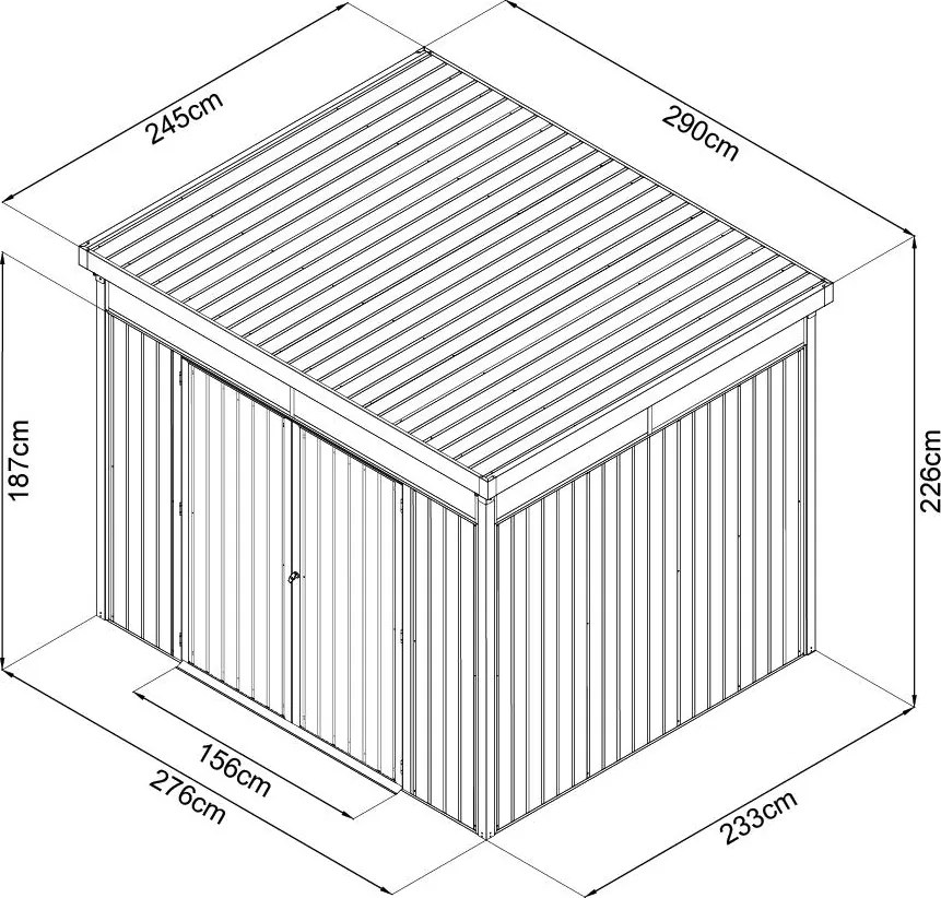Avenberg MAGNUS Kerti ház fényáteresztő ablakokkal, 2.5 x 2.9 m - Premium