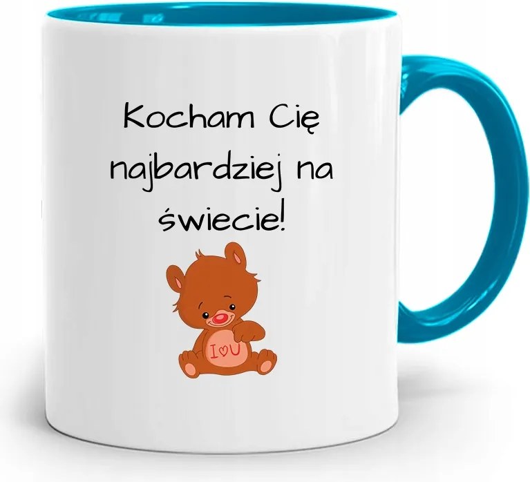 Kék Bögre Valentin Napra Szeretlek Ajándék fényképes nyomtatással