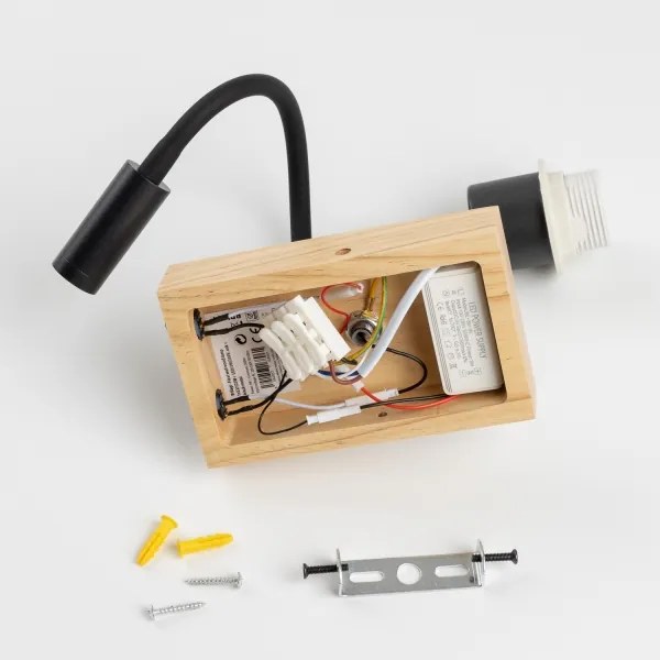 Brilagi - LED Fali lámpa NUBILA WOOD 1xE27/25W/230V + LED/3W tölgy/rózsaszín