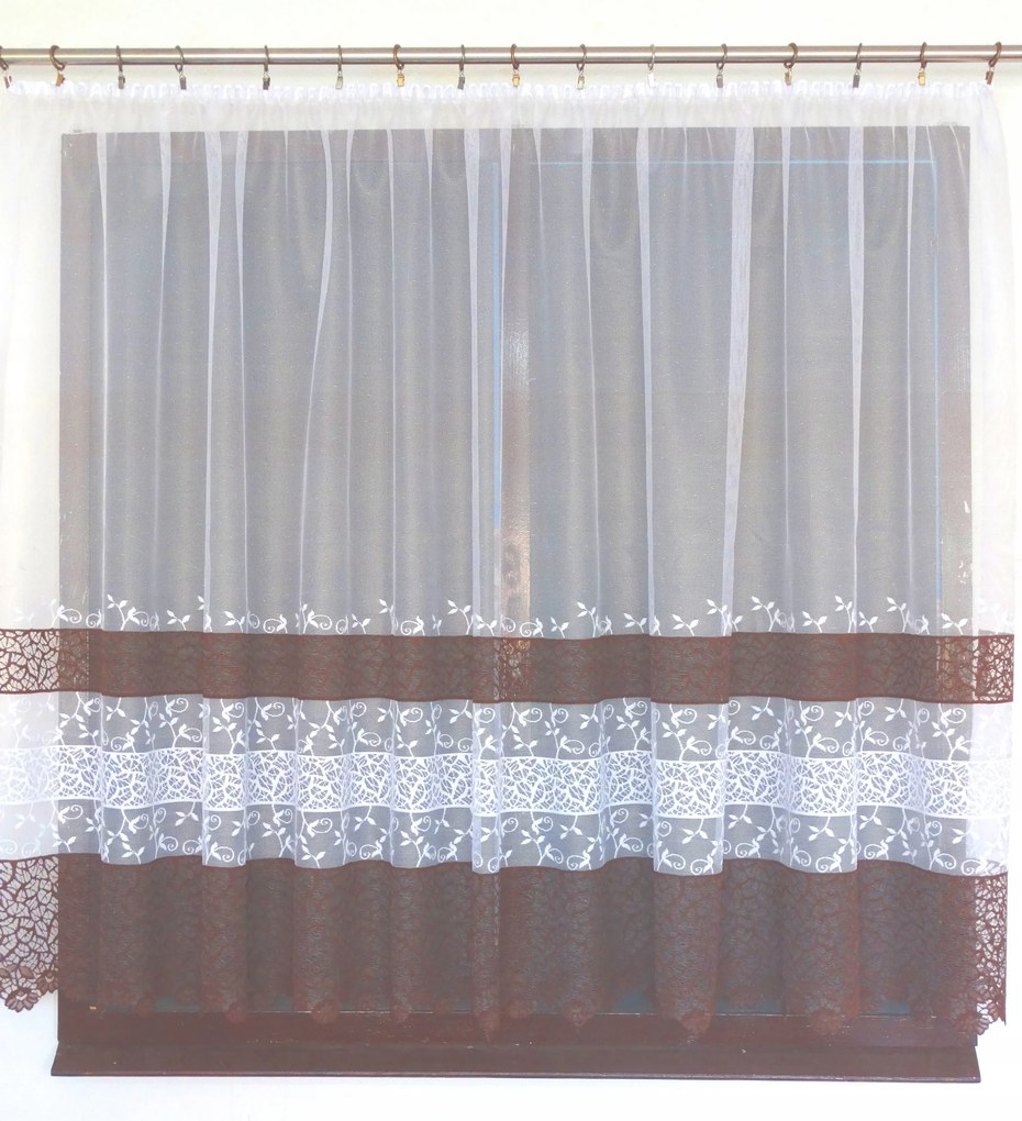 Mg Függöny barna 618/368 250X140cm Kész Szalaggal M