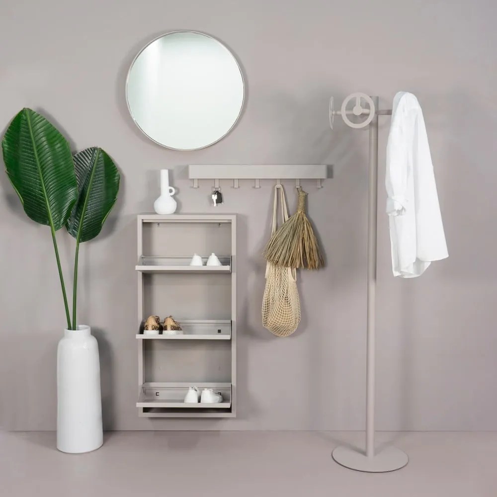 Szürkésbarna fém billenő ajtós cipőtartó 50x103x15 cm Billy – Spinder Design