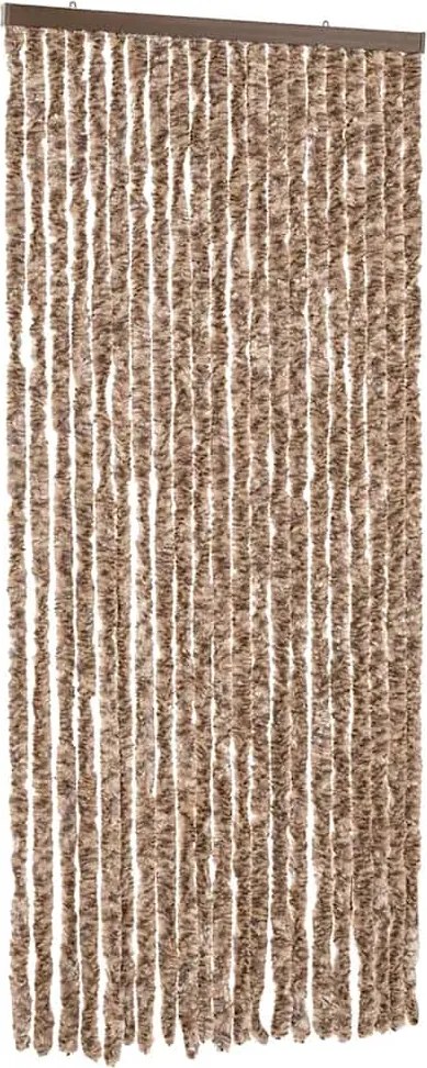 vidaXL bézs és sötétbarna zsenília rovarfüggöny 90x220 cm