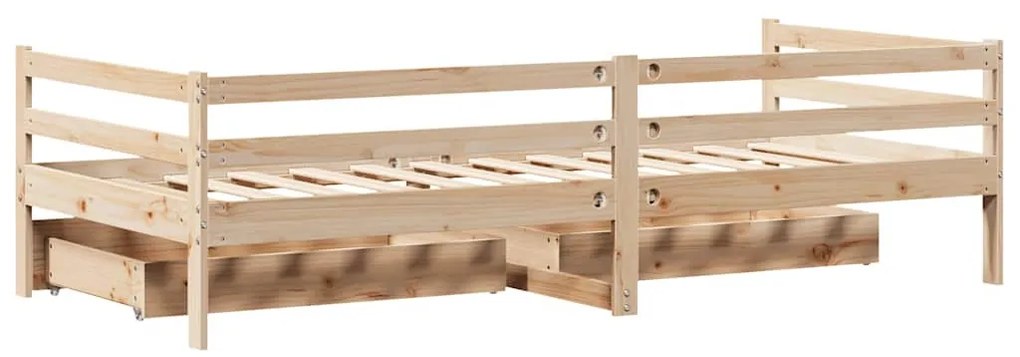 tömör fenyőfa kanapéágy fiókokkal 80 x 200 cm