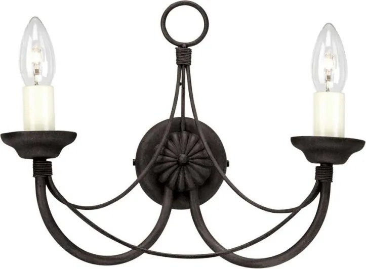 Elstead Lighting CARISBROOKE CB2-BLACK Fali lámpa 2x60W/E14