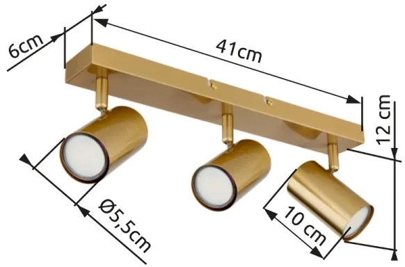 Globo 57911-3GO - Spotlámpa ROBBY 3xGU10/35W/230V arany