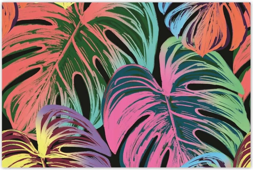 Monstera poszter 120x80 levél színben