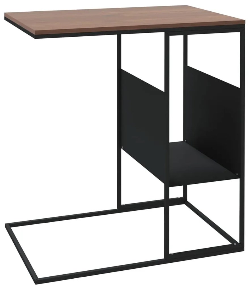 Fekete szerelt fa kisasztal 55 x 36 x 59,5 cm