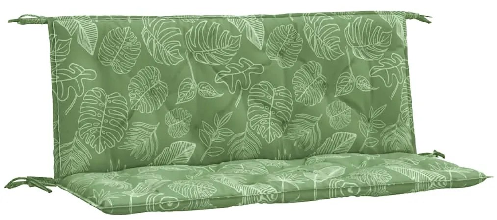 2 db levélmintás szövet kerti padpárna 120 x 50 x 7 cm