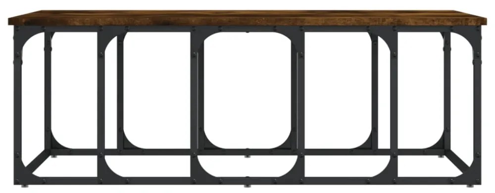 füstös tölgy színű szerelt fa dohányzóasztal 100x50x35,5 cm