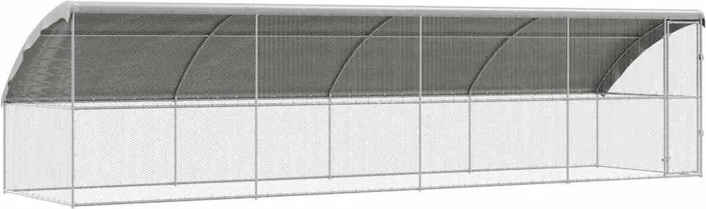vidaXL Csirkeketrec 4 pcs Ezüst 800 x 200 x 198,5 cm Horganyzott acél