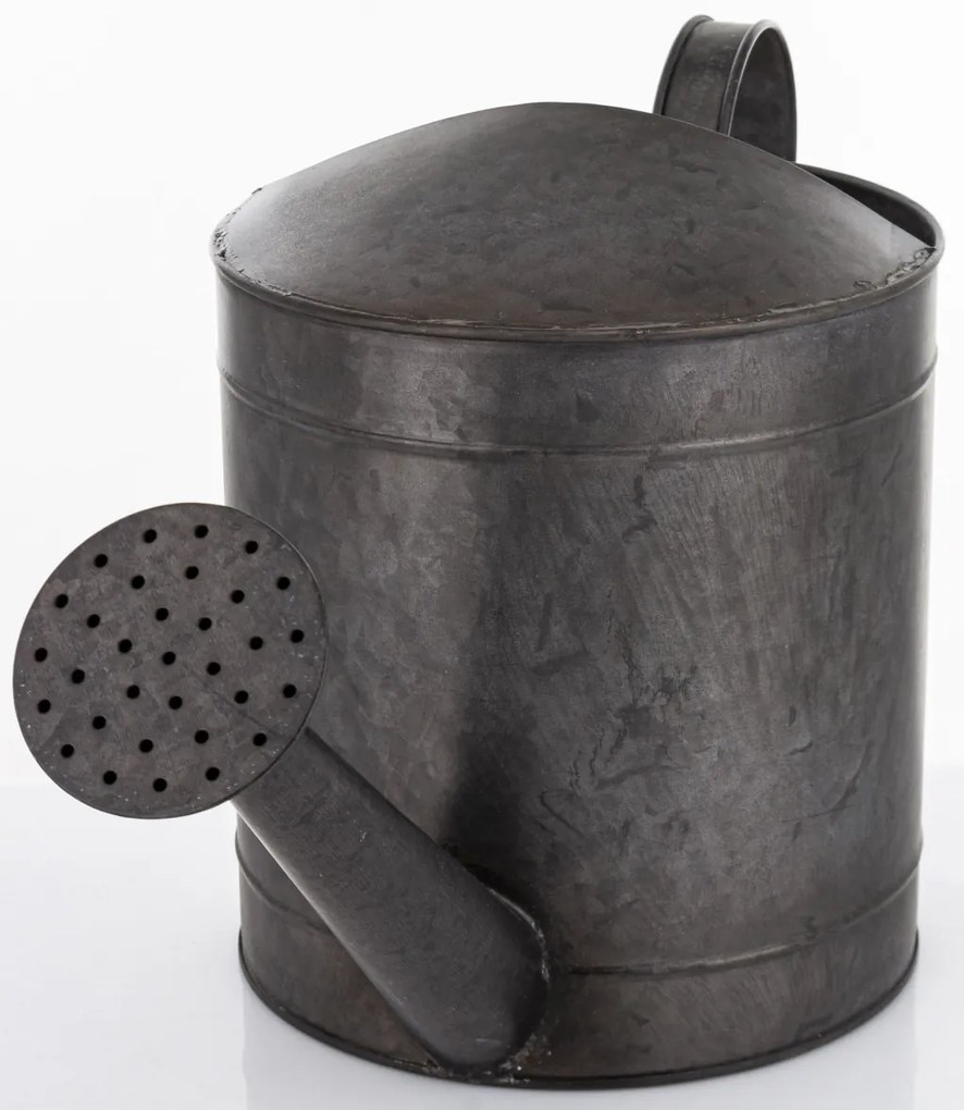 Klasszikus fekete kerek fém locsolókanna fogantyúval 22x42x17,5cm