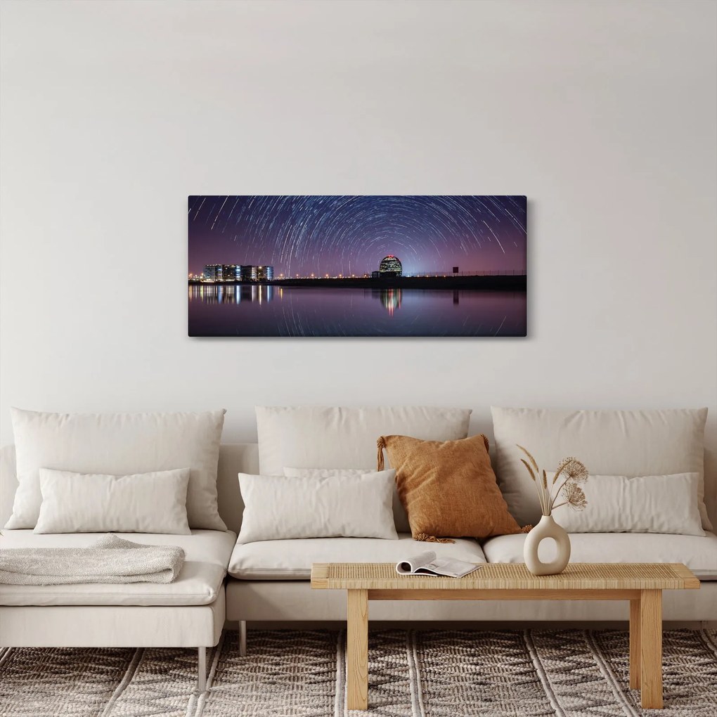 Vászonkép - Egy éjszakai égbolt csillagokkal (120x50 cm)