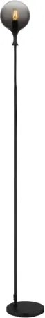 Globo 15885S Állólámpa fém fekete matt, füstszínű üveg búra, fekete PVC kábel, lábpedálos kapcsoló a kábelen, HxSzxM: 290x250x1520mm, kábel hossza 1800mm, 1x E27 LED 10W 230V izzó nélkül
