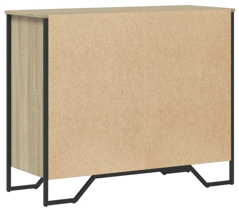 sonoma tölgy színű szerelt fa komód 91 x 35,5 x 74,5 cm