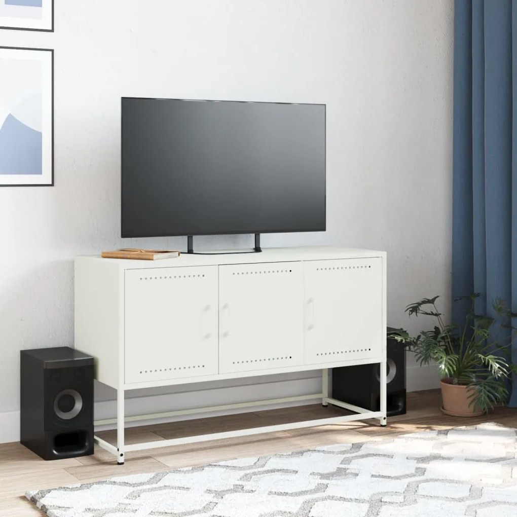 fehér acél TV-szekrény 100,5x39x60,5 cm