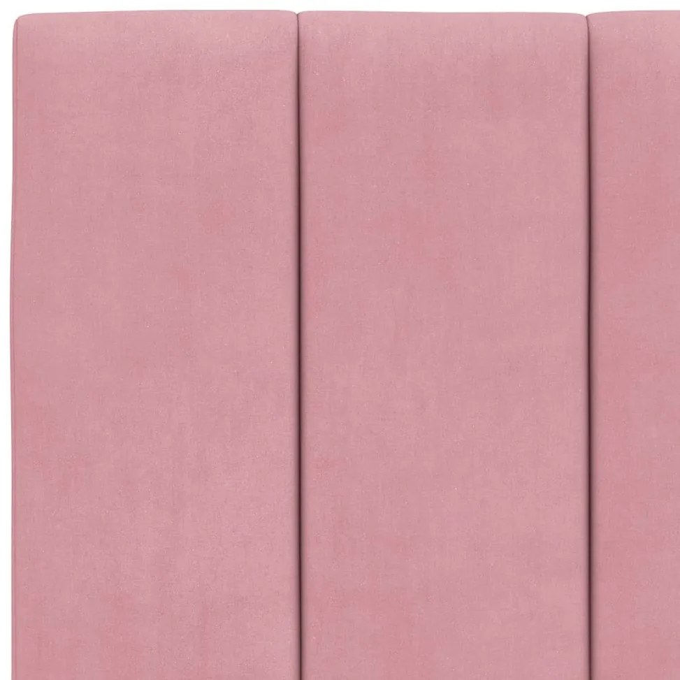 rózsaszín bársony ágykeret matrac nélkül Hanko 180 x 200 cm