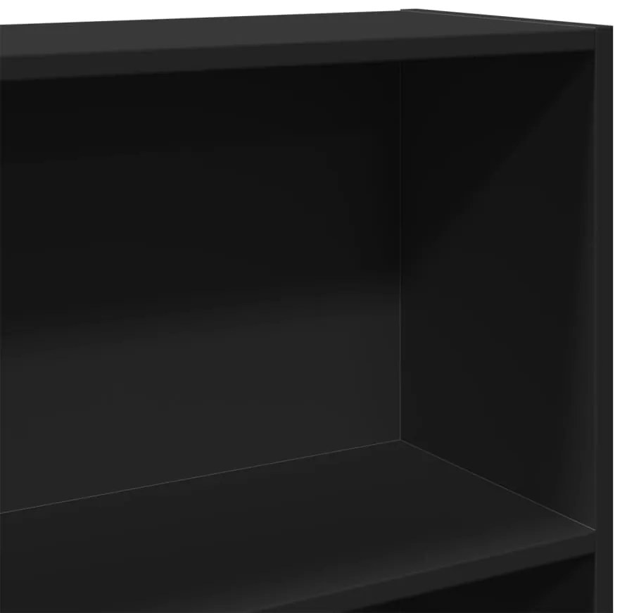 fekete szerelt fa könyvszekrény 80 x 30 x 189 cm