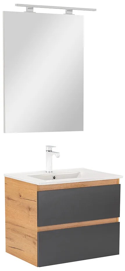 Vario Forte 60 komplett fürdőszoba bútor tölgy-antracit