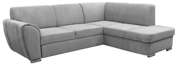 SERPA jobb oldali, kihúzható L-alakú sarokkanapé tárolóval, szürke