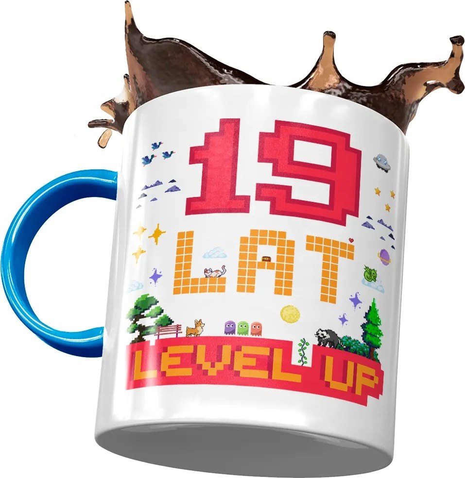 Kék Bögre Születésnapra 19 19. 19. Nyomtatott Fotóval