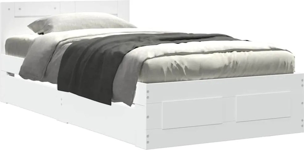 vidaXL fehér ágykeret fejtámlával matrac nélkül 90x200 cm