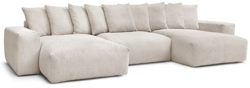 Krémszínű kordbársony sarokkanapé Voltaire – Bobochic Paris