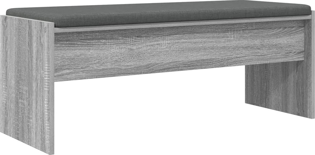 vidaXL Előtér pad párnával Szürke Sonoma 103 x 38 x 40 cm
