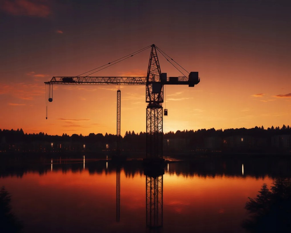 Poszter 50x40cm Alkonyat a daru felett