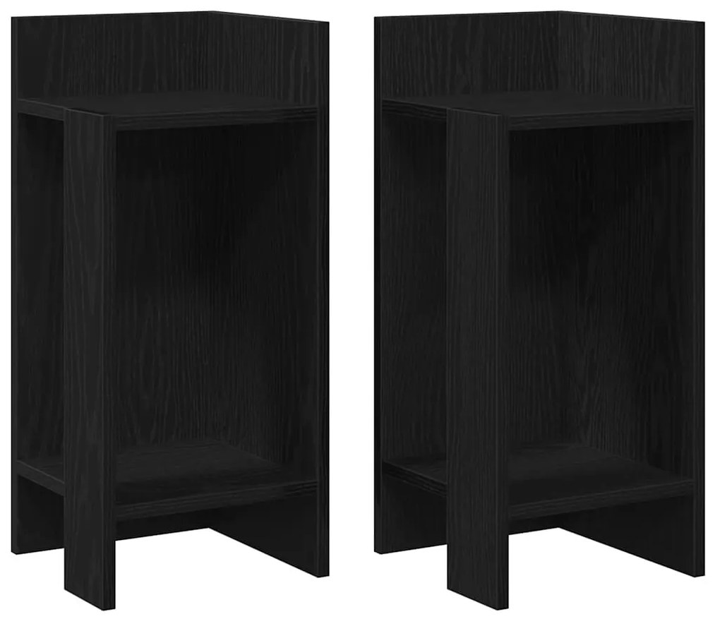 2 db fekete kisasztal polccal 25,5 x 27 x 60 cm