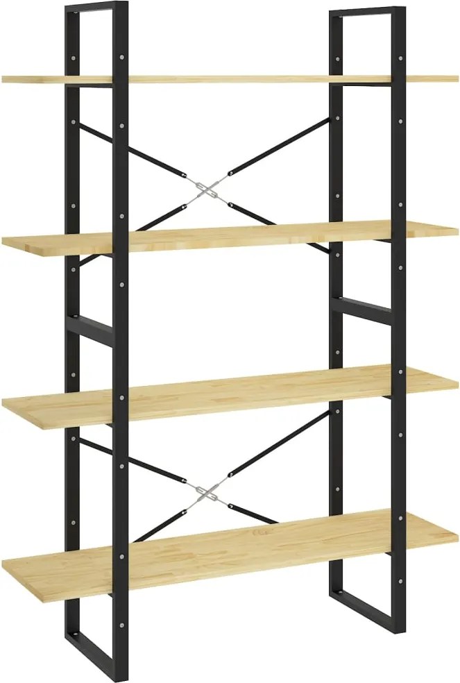 vidaXL négyszintes barna tömör fenyőfa könyvszekrény 100 x 30 x 140 cm