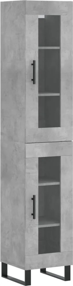 vidaXL betonszürke szerelt fa magasszekrény 34,5x34x180 cm