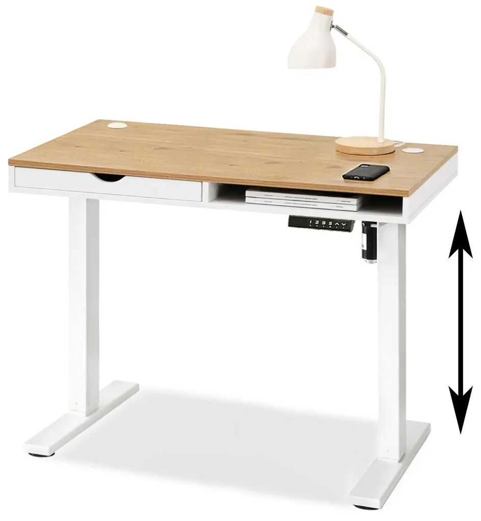PC asztal Osto 100 (fehér tölgy + fehér). 1109811