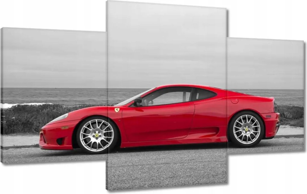 Vászonkép 100x60 Piros Ferrari a tengerparton