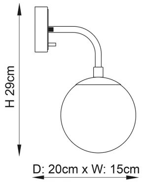 Endon 106664 - Fali lámpa ONTARIO 1xE14/7W/230V fekete/füstös