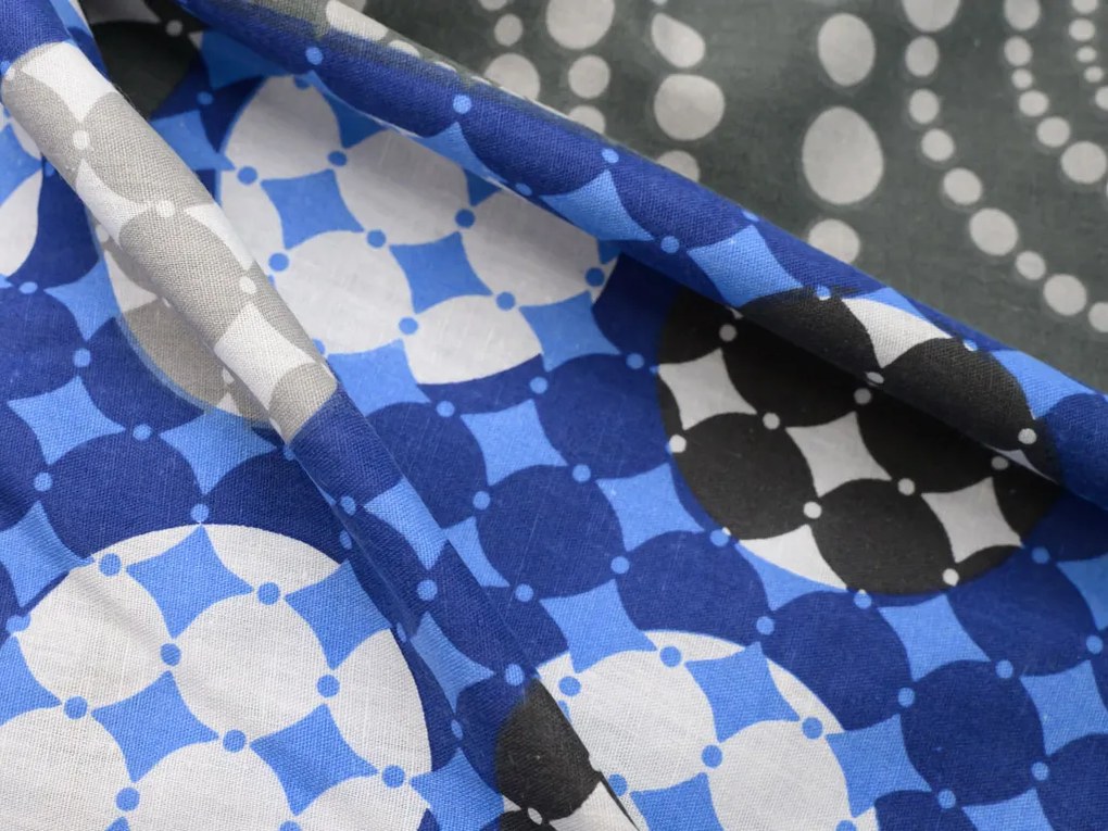 Pamut ágyneműhuzat CIRCLES BLUE, kék Ágyneműhuzat mérete: 70 x 90 cm | 140 x 200 cm