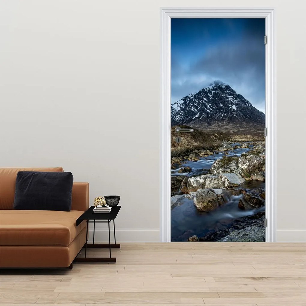 Fotótapéta ajtóra - Hegy és folyó (95x205cm)