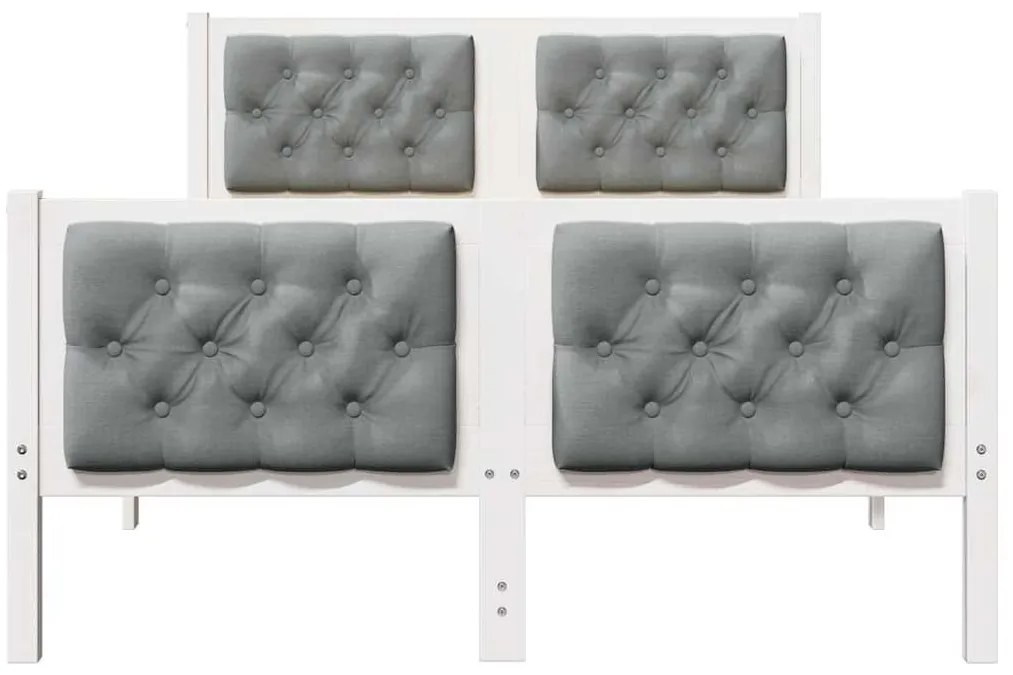 Ágykeret fejtámlával Világosszürke 120 x 200 cm Tömör fenyőfa