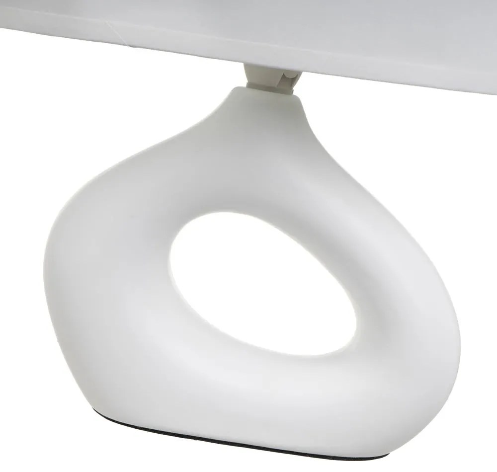 Fehér kerámia asztali lámpa textil búrával (magasság 30 cm) – Casa Selección