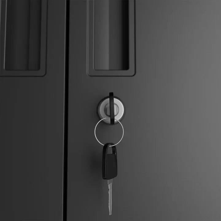 Juskys Fém irodai szekrény - fekete