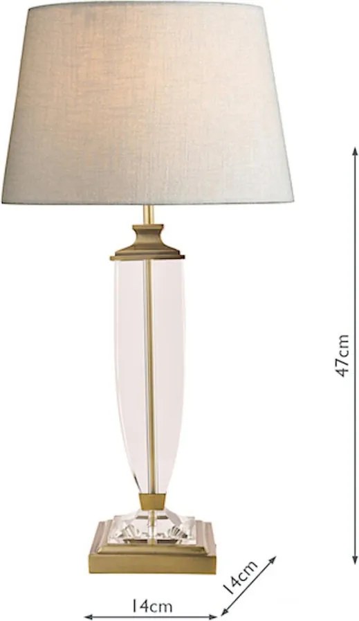 LAURA ASHLEY 3599058-Q CARSON Kristály Asztali lámpa Antik sárgaréz, Fehér B22 IP20