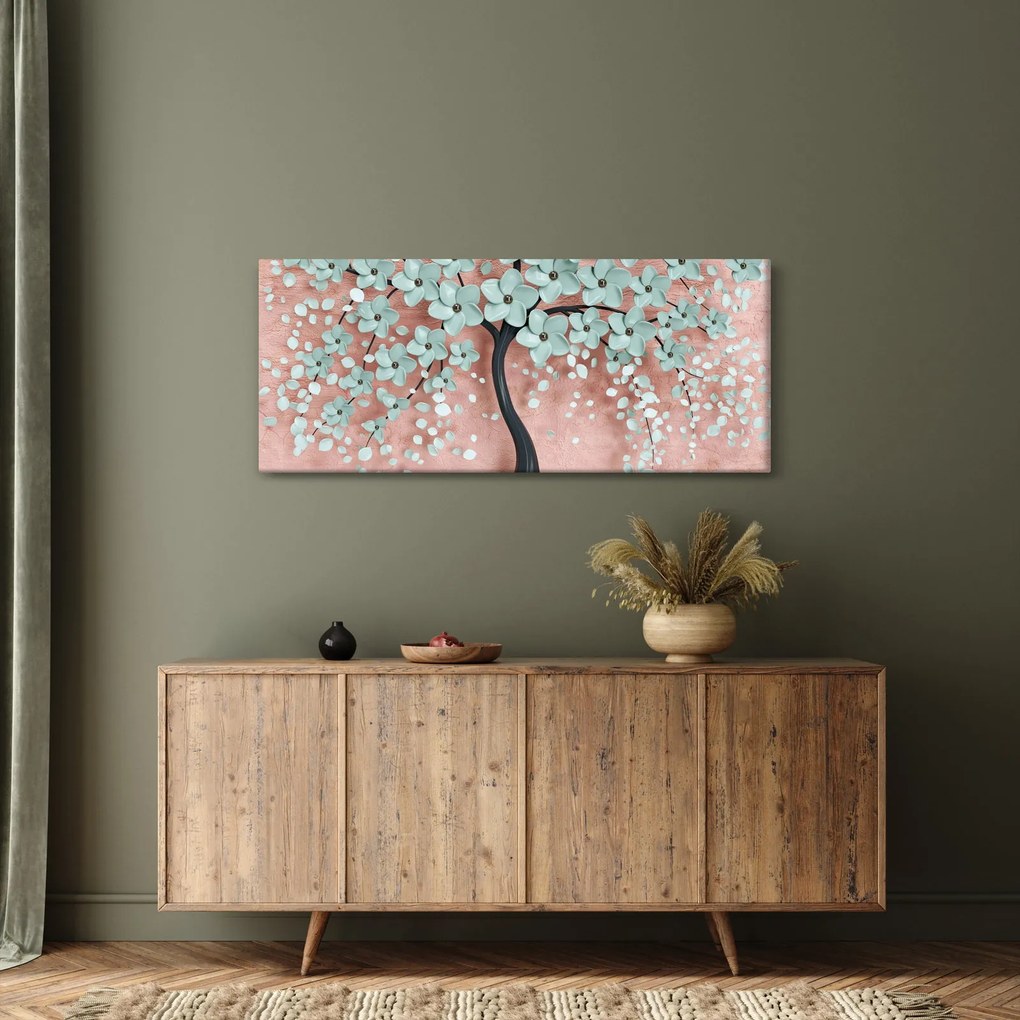 Kép - Pasztell kék virágok (120x50 cm)