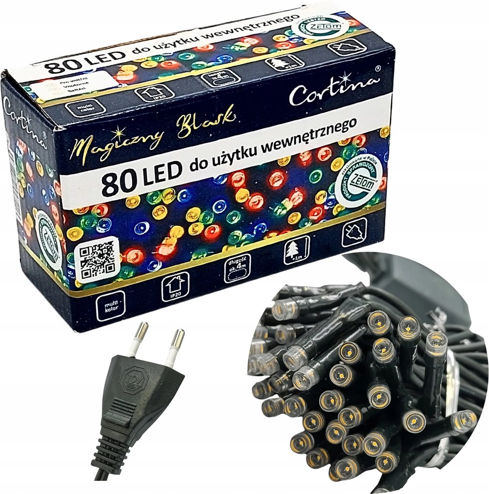 Karácsonyfa lámpák 80 Led Biztonságos áramú színes mix fények Atest