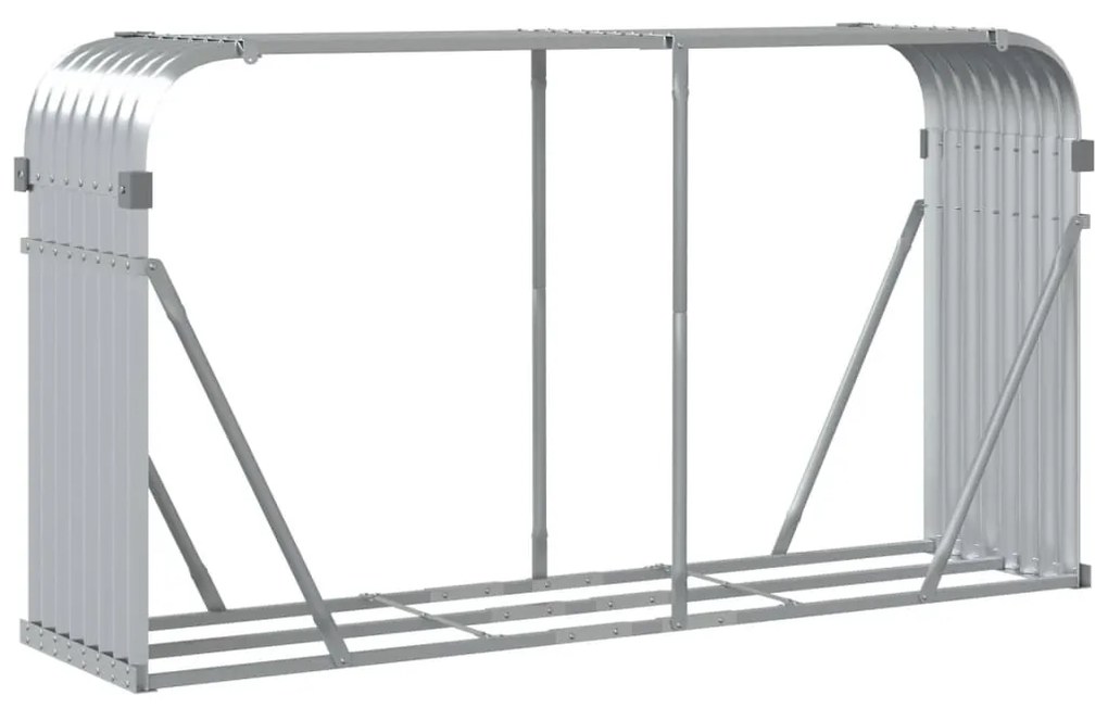 ezüstszínű horganyzott acél rönktartó 180 x 45 x 100 cm