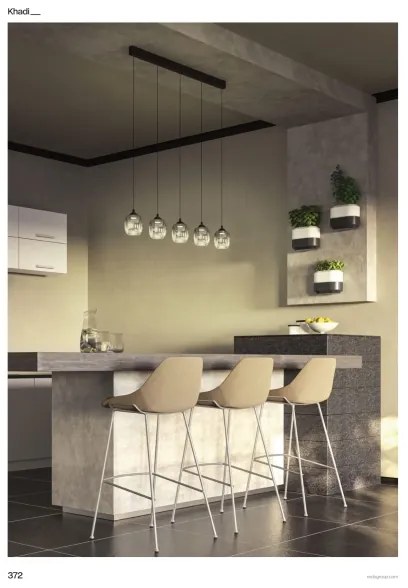 Redo 01-3490 -LED Dimmelhető csillár sodronykábelen KHADI 5xLED/5,2W/230V fekete/füstszínű