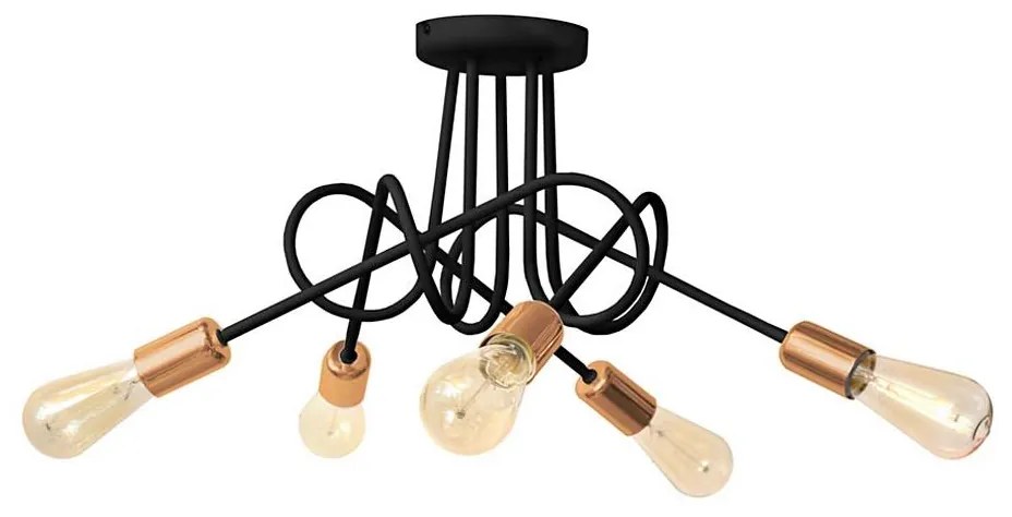 Csillár OXFORD 5xE27/15W/230V fekete