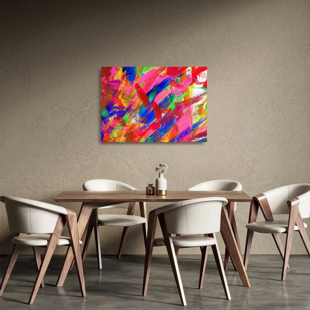 Kép - Színes absztrakció (üvegen) (70x50 cm)