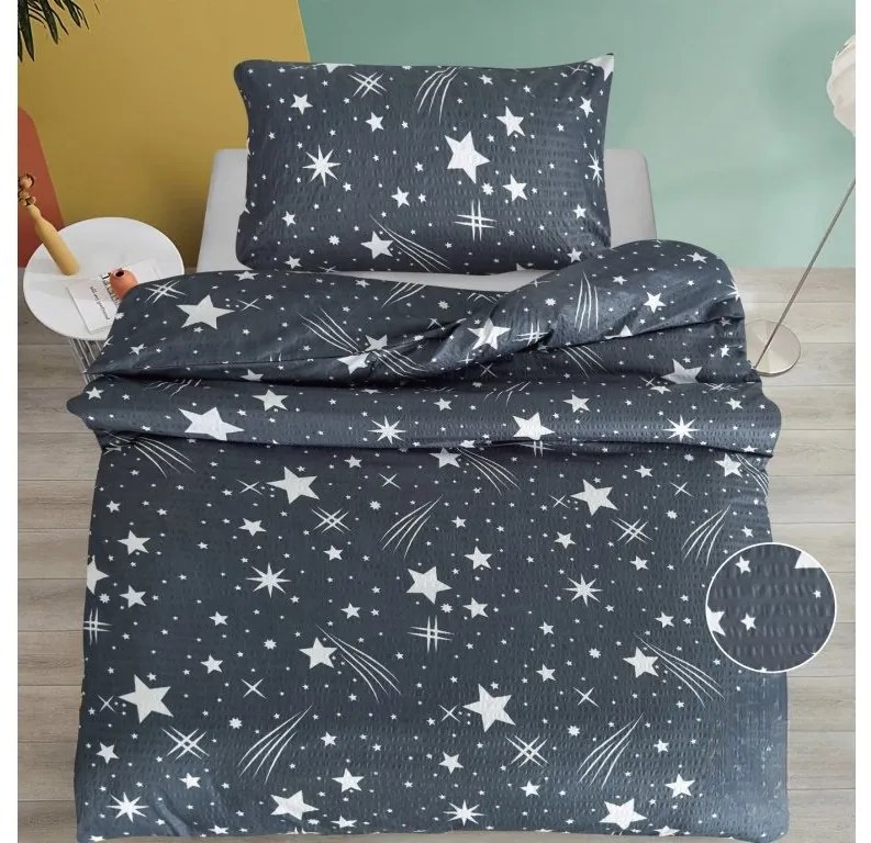 Krepp ágynemű NIGHT SKY BLEND szürke Ágyneműhuzat mérete: 70 x 90 cm | 140 x 200 cm