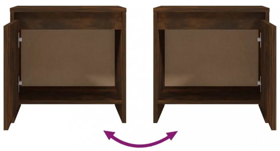 füstös tölgy színű szerelt fa éjjeliszekrény 45x34x44 cm