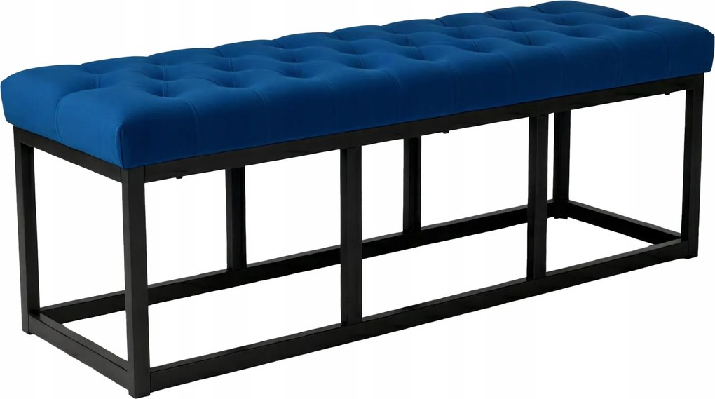 Polson bársony pad fekete kárpitozott 120 cm